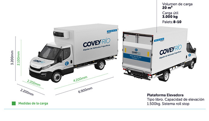 Frigorífico con plataforma elevadora 7000 Medidas